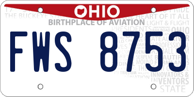OH license plate FWS8753