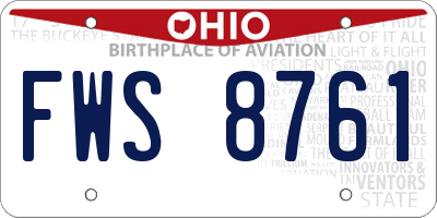 OH license plate FWS8761