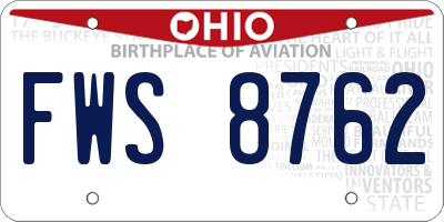 OH license plate FWS8762