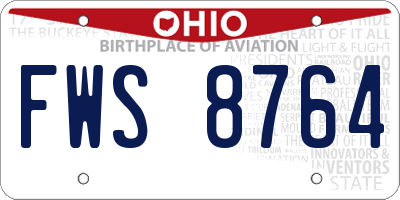 OH license plate FWS8764