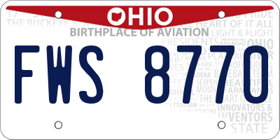OH license plate FWS8770
