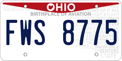 OH license plate FWS8775