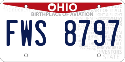 OH license plate FWS8797