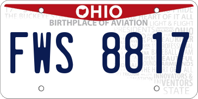 OH license plate FWS8817