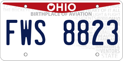 OH license plate FWS8823