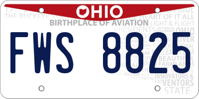 OH license plate FWS8825