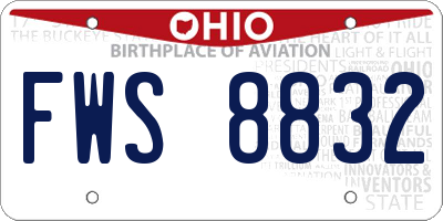 OH license plate FWS8832
