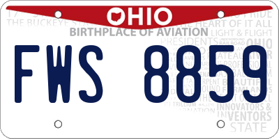 OH license plate FWS8859