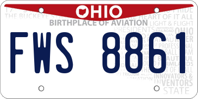 OH license plate FWS8861
