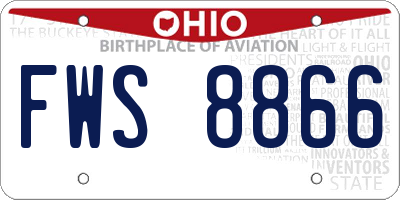 OH license plate FWS8866