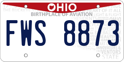 OH license plate FWS8873