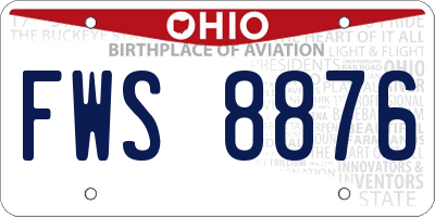 OH license plate FWS8876