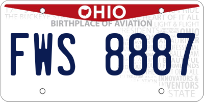 OH license plate FWS8887
