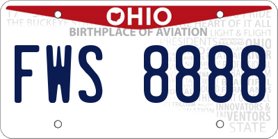 OH license plate FWS8888
