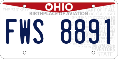 OH license plate FWS8891