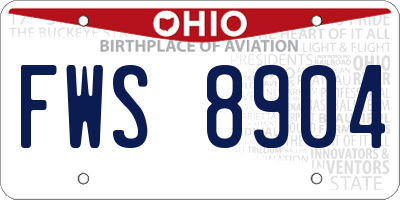 OH license plate FWS8904