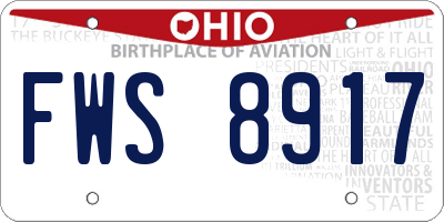 OH license plate FWS8917