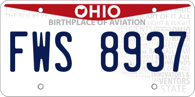 OH license plate FWS8937