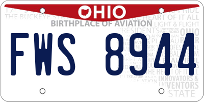 OH license plate FWS8944