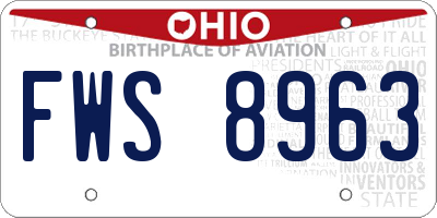 OH license plate FWS8963