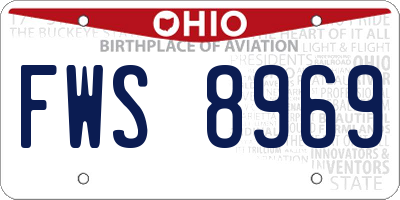 OH license plate FWS8969