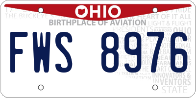 OH license plate FWS8976