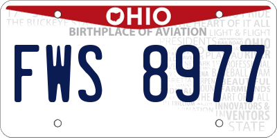 OH license plate FWS8977