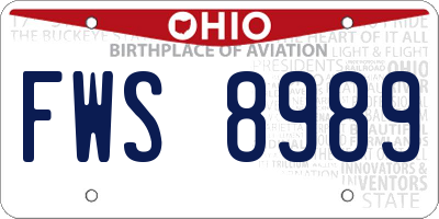 OH license plate FWS8989
