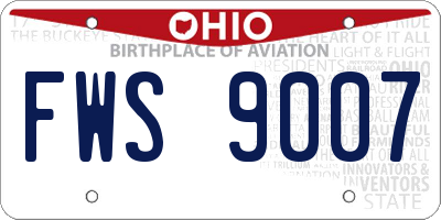 OH license plate FWS9007