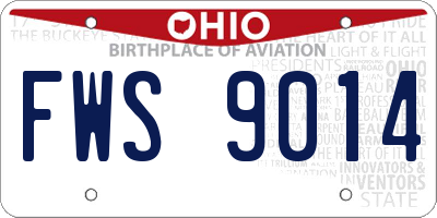OH license plate FWS9014