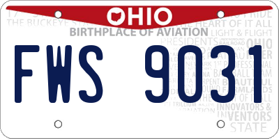 OH license plate FWS9031