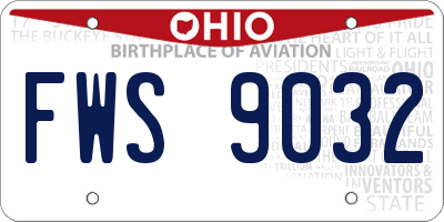 OH license plate FWS9032