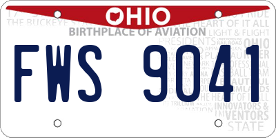 OH license plate FWS9041