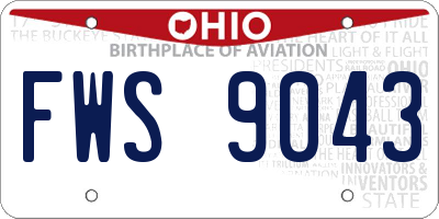 OH license plate FWS9043
