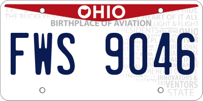 OH license plate FWS9046