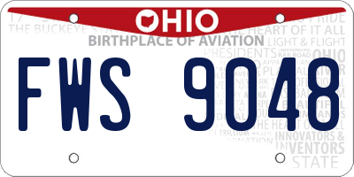 OH license plate FWS9048