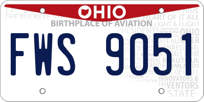 OH license plate FWS9051