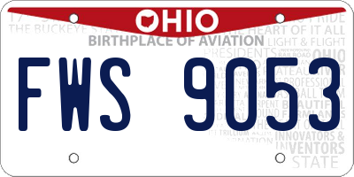 OH license plate FWS9053