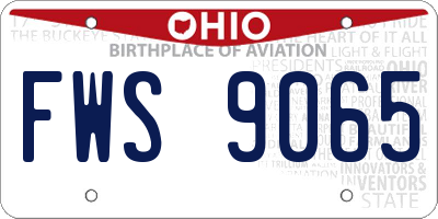 OH license plate FWS9065