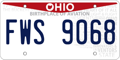 OH license plate FWS9068
