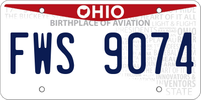 OH license plate FWS9074