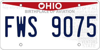 OH license plate FWS9075