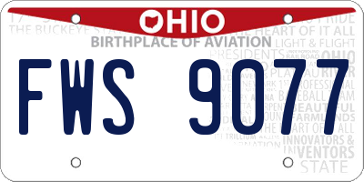 OH license plate FWS9077