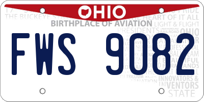 OH license plate FWS9082