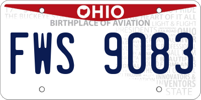 OH license plate FWS9083