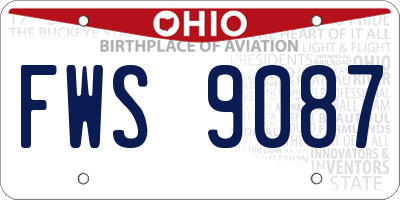 OH license plate FWS9087