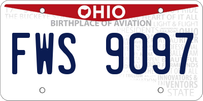 OH license plate FWS9097