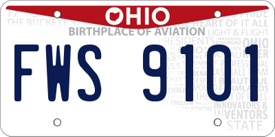 OH license plate FWS9101