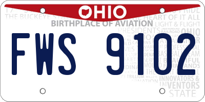 OH license plate FWS9102