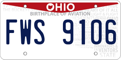 OH license plate FWS9106